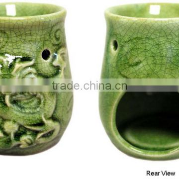 Green Dragon Antique Style Cracked Oil Burner