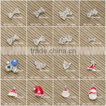 3D Nail Art Rhinestone Decorations White & Pink Colors Crown Bowknot & Love Pattern