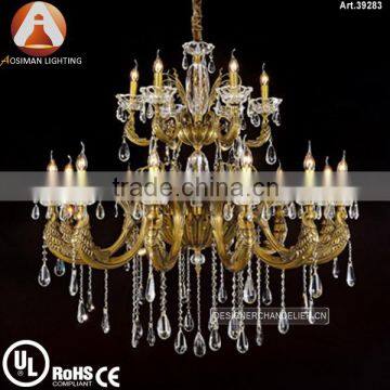 18 Light Elegant Zinc Crystal Chandelier with Clear Crystal