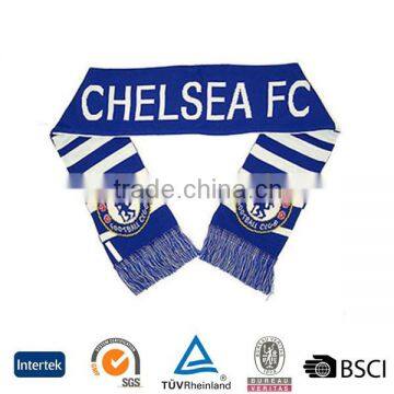 2016 trendy football club acrylic knitted sports fan scarves