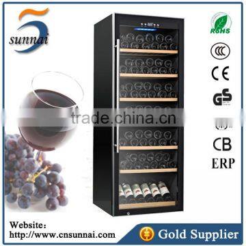 129-137 Bottles Stainless Steel Door Single Zone Freestanding Compressor Wine Refrigerator