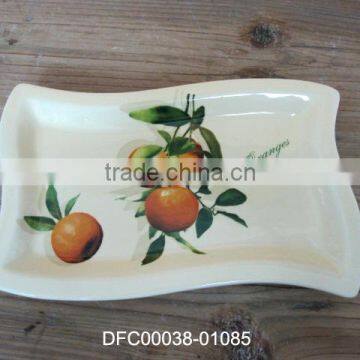 Household/Restaurant Orange Decal Ceramic Serving Dish