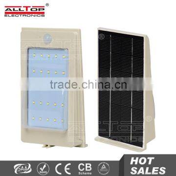 2W Factory Sale All in One Motion Sensor Outdoor IP67 Solar Led Wall Light