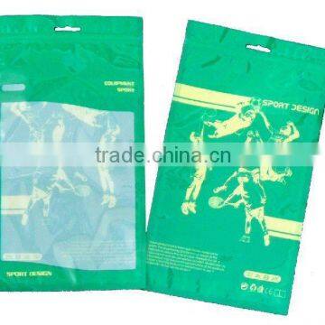 Plastic empty chips packaging food zipper bag with window