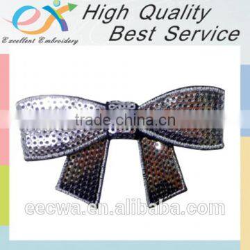 factory custom hot sale embroidery sequins bowknot