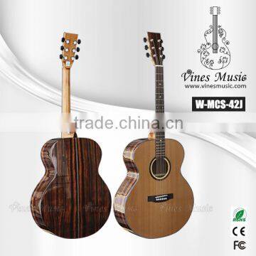 42 inch solid Cedar Ebony back acoustic guitar for JUMBO guitar (W-MCS-42J)