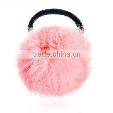 Beautiful fur pom pom ball for long hair decoration