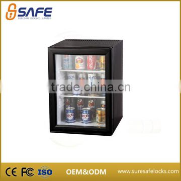 Best sale hotel mini bar transparent glass door cake refrigerator