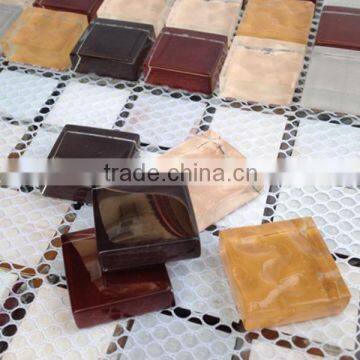 waviness surface crystal glass mosaic tile for wall decoration