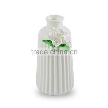 White origami ceramic flower vase
