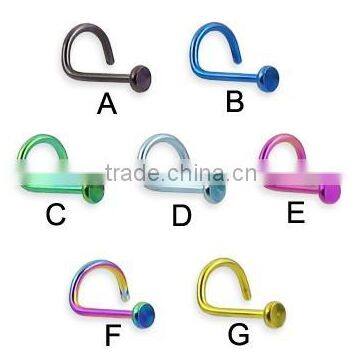 Titanium Anodized Nose Screw Ring Body Piercing Jewelry photo-2