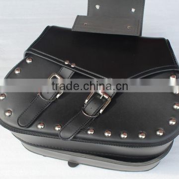 Leather motor bag hanging saddle bags