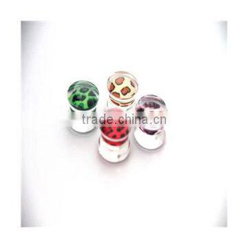 clear print double flared ear plug piercing jewelry