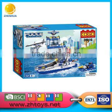 Blocks building toy water police 646pcs funny blocks play set