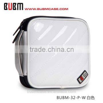 White BUBM 32 Capacity PU Leather Cover CD Case CD Box DVD Case CD-ROM Holder Car Disc Case photo-2