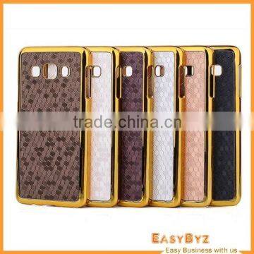 Football Grain Leather Coated Plating Hard PC Shell for Samsung Galaxy A3