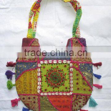 Multicolor Embroidered Handmade Cotton Kantha ladies fashion casual messenger bag shoulder bag