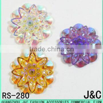 23 round AB color flowers Acrylic stone