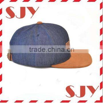 Genuine Leather Strap Custom Leather Patch Snapback Hat photo-2