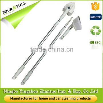 Triangle Rotating Detachable Aluminium Pole Long Handle Scalable Telescopic Plastic Floor Brush for Tile photo-3