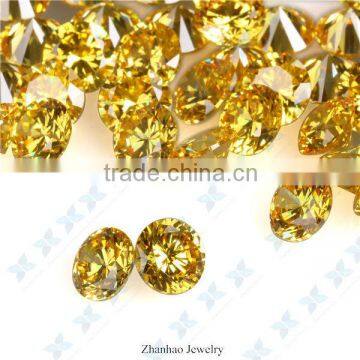 Raw material light yellow loose cubic zirconia stone for jewelry