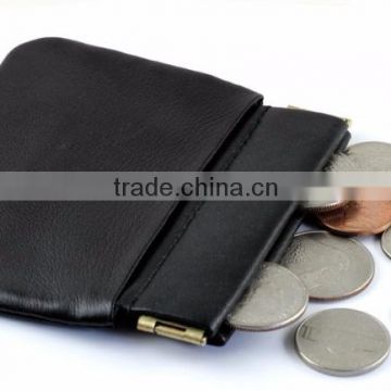 Boshiho Genuine Leather Spring Clip Coin Bag