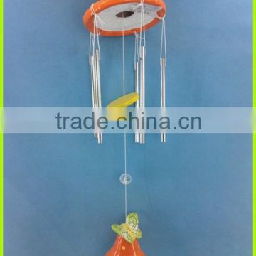 Hanging decoration pottery butterfly wind chime with bell