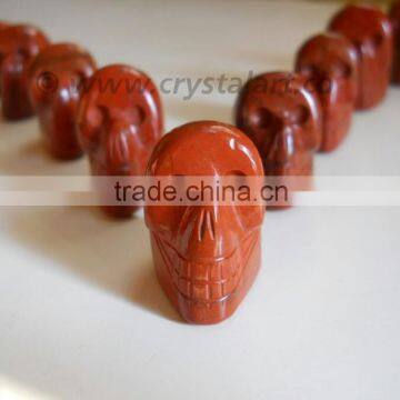 Red-Jasper Agate Carved Skull Shape