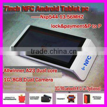 7inch NFC tablet pc Allwinner A23 Built in 3g android 4.2 OS 512MB 4GB Android POS