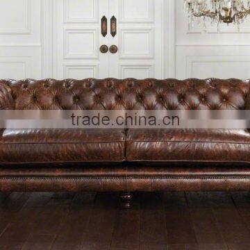 Hot sale factory price living room sofa leather chesterfield sofa