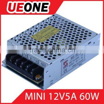 Metal case 12v 5a LED switching power supply 60w