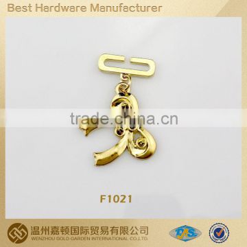 F1021 new bowknot design Garment accessory metal hang tag