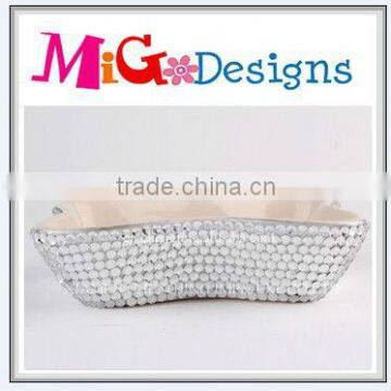 New Handmade Factory Ceramic Pet Food Bowl with Rhinestones