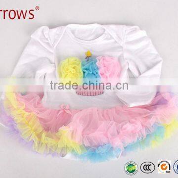 Lowest Price Baby Kids Girl Lace Flower Heart Cake Tutu Dress Ruffle One Piece Dress 0-12M