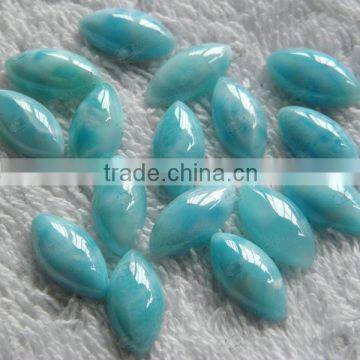 Natural larimar marquise cabochon beads