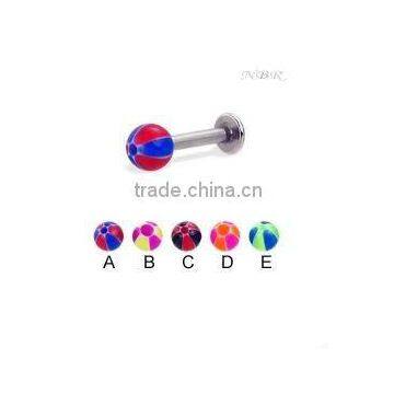 Hot sell acrylic ball lip labret body piercing jewelry lip ring