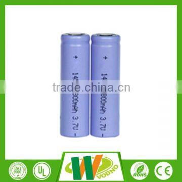 Factory direct 3.7v icr 14500 li-ion rechargeable battery, cylinder lithium battery,rechargeable battery