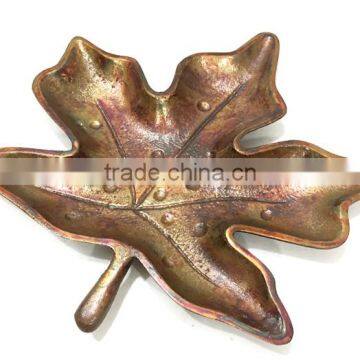 Maple Leaf Fruit Tray, Copper Antique Fruit Tray, Dry Fruit Tray, Aluminium Royal Leaf Tray