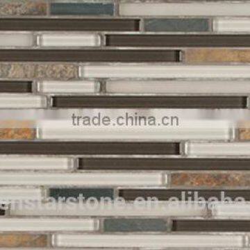 Natural Stone Mosaic and Crystal Glass Mosaic Tile (crystal Glass ) photo-3