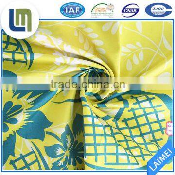 Fabric Supplier Green Yellow Flower Printed Bedding Hometextile Fabric
