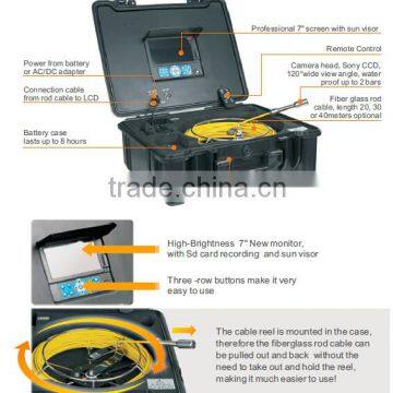 60M Cable Pipe Inspection Camera Under Water Camera With LCD Monitor/ DVR Function Sony Inspection CCTV Camera photo-2