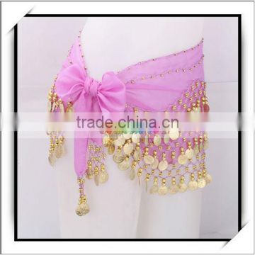 Wholesale 128 Gold Coins Belly Dance Waist Chain Hip Scarf