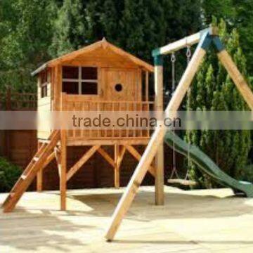 Children kid play house with swing