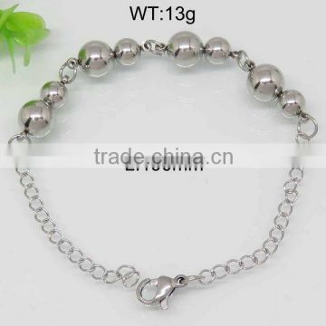 Gorgeous silver bead stainless steel bracelet