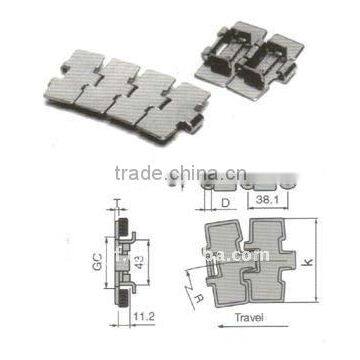 LD SS812 steel hinge type flattop chain for CNC machine