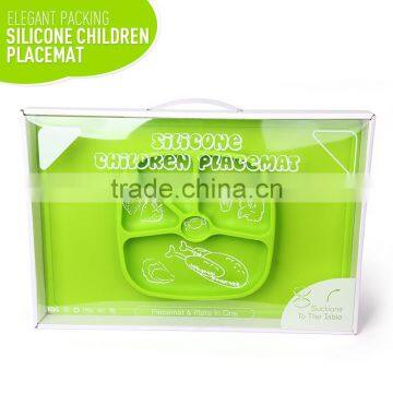 Approved by FDA safe silicone baby placemat plate