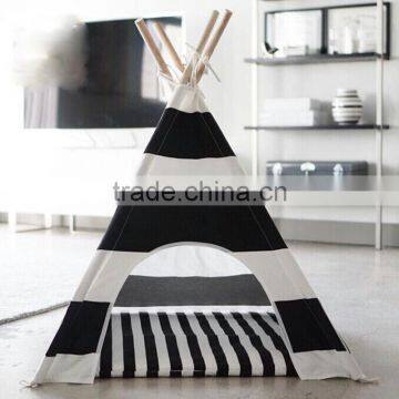 New Stripe and Dot Luxury Dog Teepee Bed Tent House for Vats Pet Carrier Cage Play Tunnel photo-5