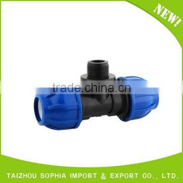 PP Compression fittings flexible joint quick coupling for PE pipe