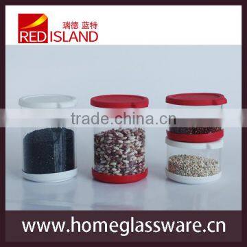 wholesale pyrex glass jar with silicone pad and lid