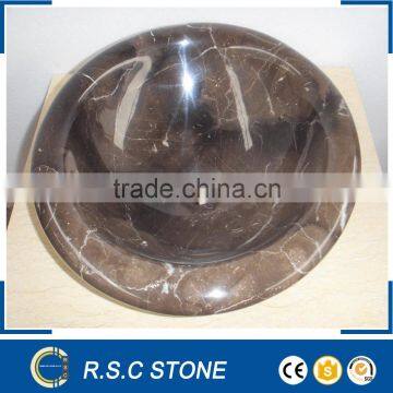 Competitive price brown marble basins/round sinks